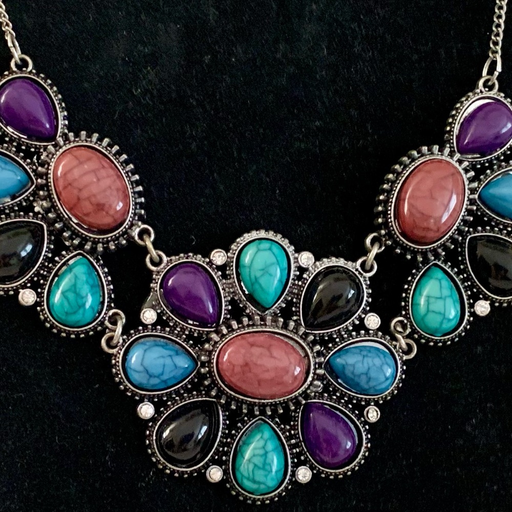 Costume southwest bib necklace